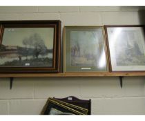 THREE FRAMED PRINTS, VICTORIAN SCENES