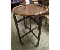 OAK CIRCULAR TOP REVERSIBLE TABLE WITH FOLDING STAND