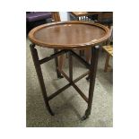 OAK CIRCULAR TOP REVERSIBLE TABLE WITH FOLDING STAND