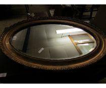 GILT OVAL WALL HANGING MIRROR