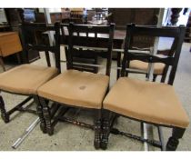 SET OF FOUR UPHOLSTERED DINING CHAIRS