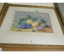 19TH CENTURY ENGLISH SCHOOL WATERCOLOUR, STILL LIFE STUDY OF MIXED FRUIT, 20 X 28CM