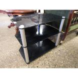 GLASS THREE-TIER TV STAND