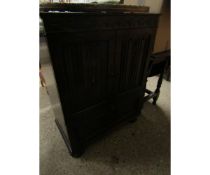 REPRODUCTION LINENFOLD CARVED TV CABINET