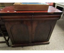 VICTORIAN MAHOGANY CHIFFONIER BASE WITH SINGLE FULL WIDTH DRAWER OVER TWO ARCHED PANELLED CUPBOARD