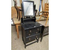 EARLY 20TH CENTURY NARROW DRESSING TABLE WITH MIRROR ABOVE, APPROX 61CM WIDE