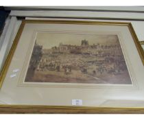 GILT FRAMED PRINT OF NORWICH MARKET