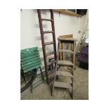PINE A-FRAME DECORATORS LADDER TOGETHER WITH ONE OTHER (2)