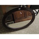 OAK FRAMED OVAL WALL MIRROR