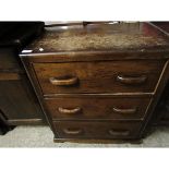 OAK FRAMED THREE FULL WIDTH DRAWER SMALL PROPORTIONED CHEST