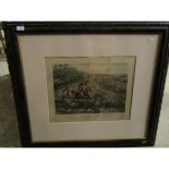 FRAMED HUNTING PRINT "BREAKING COVER"