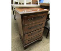 REPRODUCTION MAHOGANY FOUR FULL WIDTH DRAWER CHEST OF SMALL PROPORTIONS