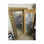 LARGE GILT FRAMED OVERMANTEL MIRROR, APPROX 108CM X 78CM