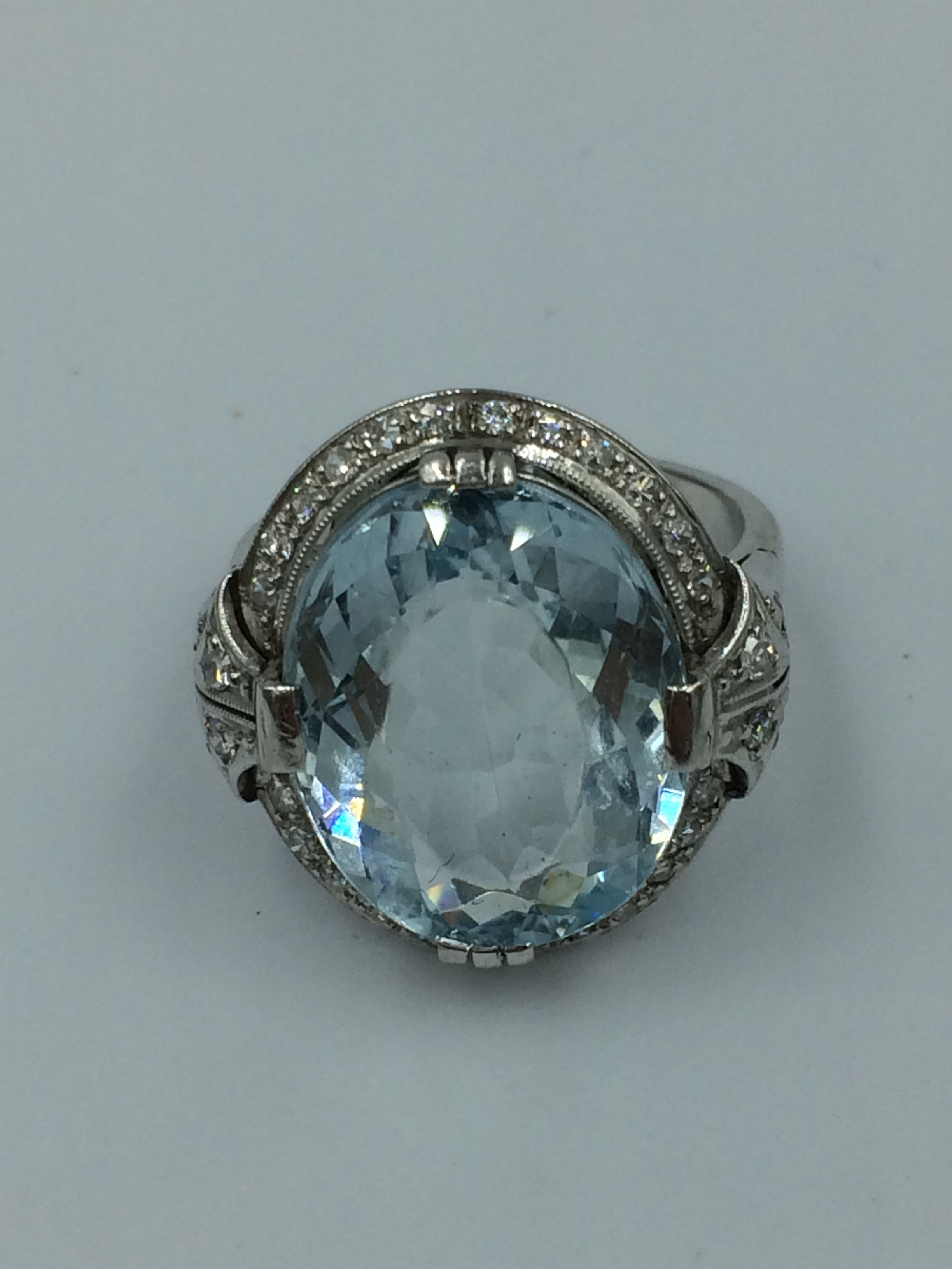 Art Deco aquarmarine ring