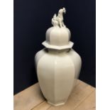 A Gu-shaped porcelain octagonal beaker vase reproduction by de Gournay of a Kangxi model