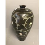 Green ground glazed pottery vase 37cm