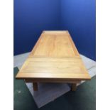 Contemporary extending oak dining table 158 cm closed, 260 cm extended