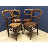 4 Victorian side chairs - as found