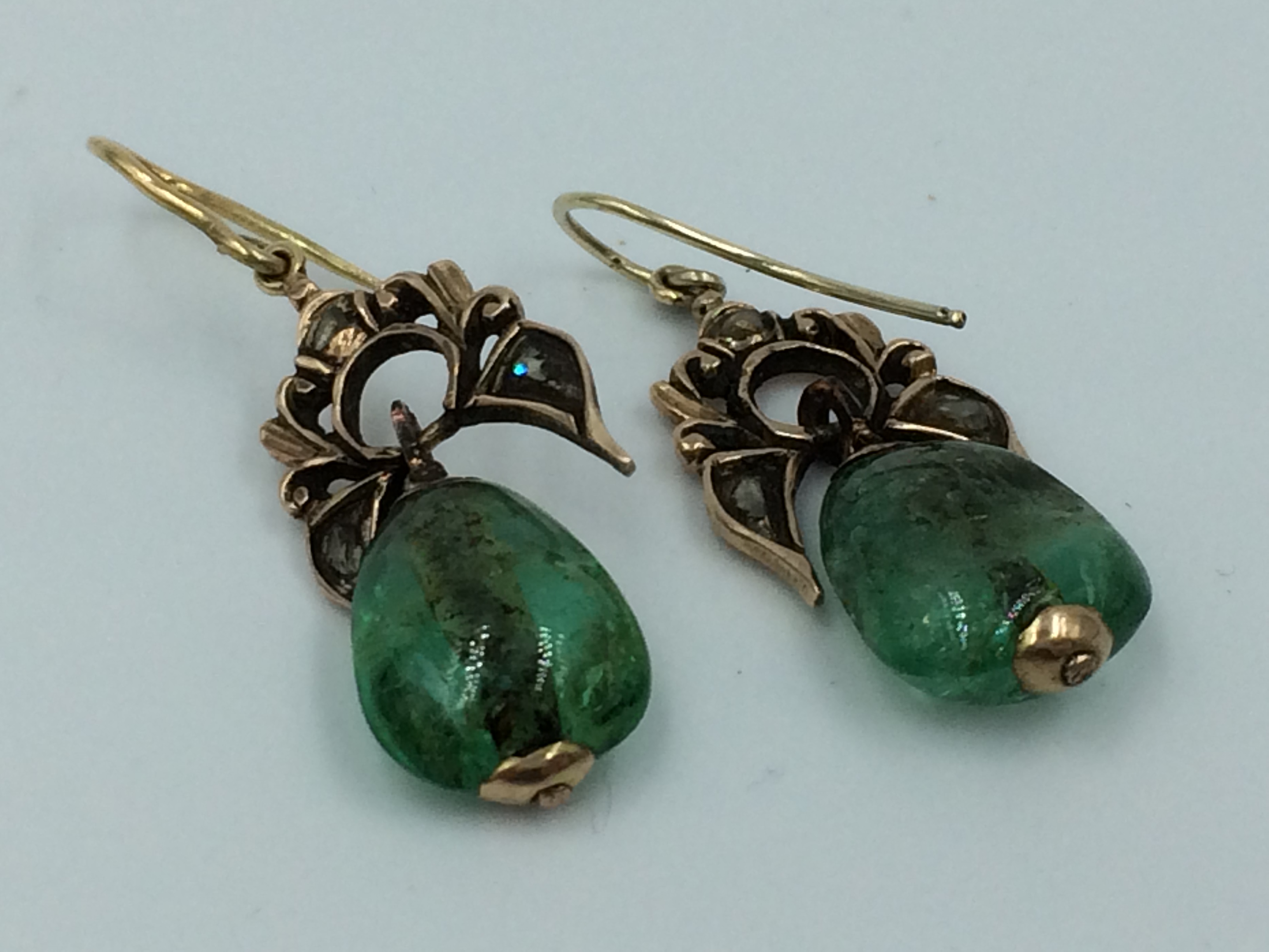 Columbian emerald earrings 12.5cts - Image 2 of 2