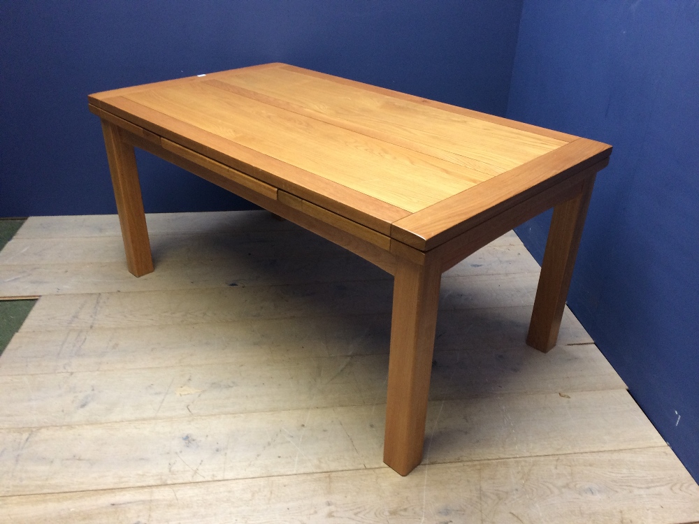 Contemporary extending oak dining table 158 cm closed, 260 cm extended - Image 3 of 3