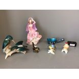 Small collection of porcelain birds etc