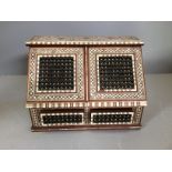 Islamic bone & mother of pearl inlaid stationary box