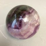 Purple glass or Flourite ball approx 6.5cm dia possibly C19th