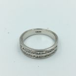 Beaverbrooks 1/2 eternity ring 18ct white gold with double line of single cut diamonds 3.9g size O