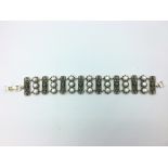 Silver marcasite & freshwater paneled bracelet