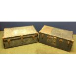 General Clearance Lots: 2 travelling trunks bearing the name PB Mabbott