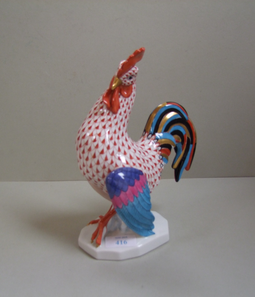 Herend porcelain figure of a cockerel, incised NO to base 5014/2 23cm H