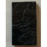 Black jade rectangular plaque 7 X 4cm