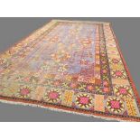 Antique Samarkand carpet East Turkestan circa 1900 3.40 X 1.81m