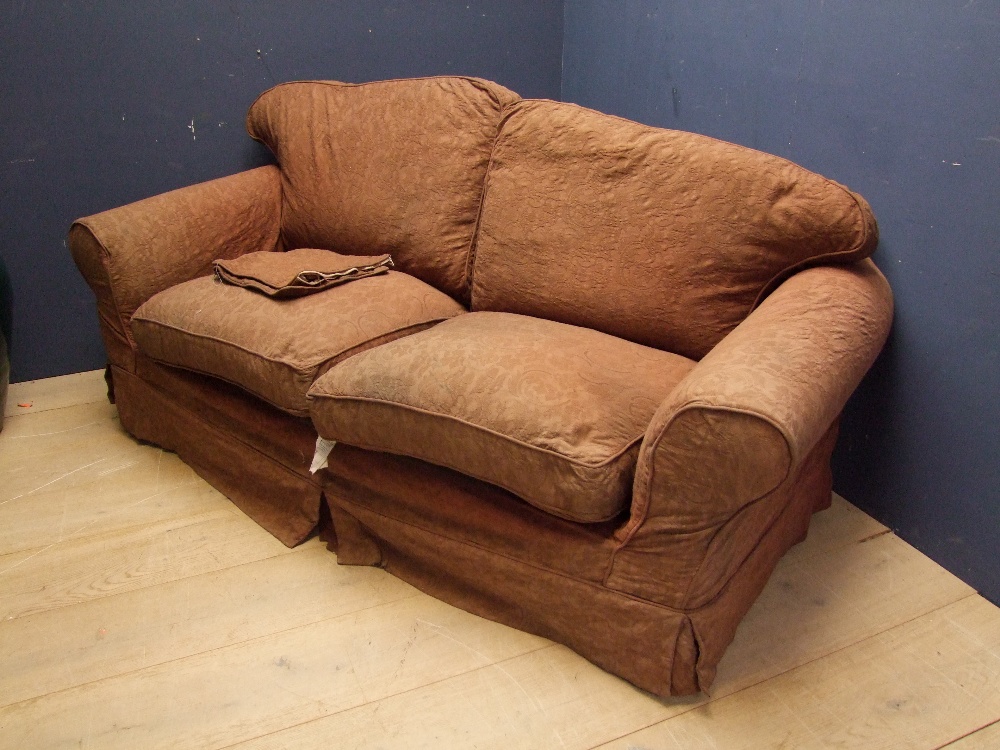 Brown loose covered sofa 190 W X 93 D cm