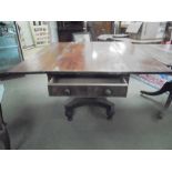 Regency mahogany pedestal pembroke table . 101 w. for restoration