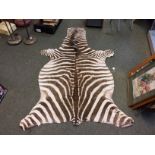 Zebra skin rug 205 X 110 cm