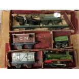 1920s tin plate toy train set & track