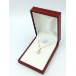 18ct Rose gold diamond pendant necklace of 25 points approx