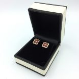 18ct Rose gold ruby & diamond earrings of 1.5cts approx