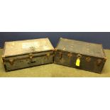 General Clearance Lots: 2 Travelling trunks bearing the name PB Mabbott