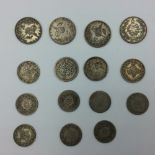 Small collection of early C19th silver Turkish coins, George III silver shilling & a late C19th