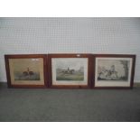 After A W Bunbury "Courier François" engraving & 2 others (3)