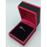 18ct White gold ruby & diamond ring