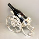 Silver plated horse artillery cannon wine bottle holder