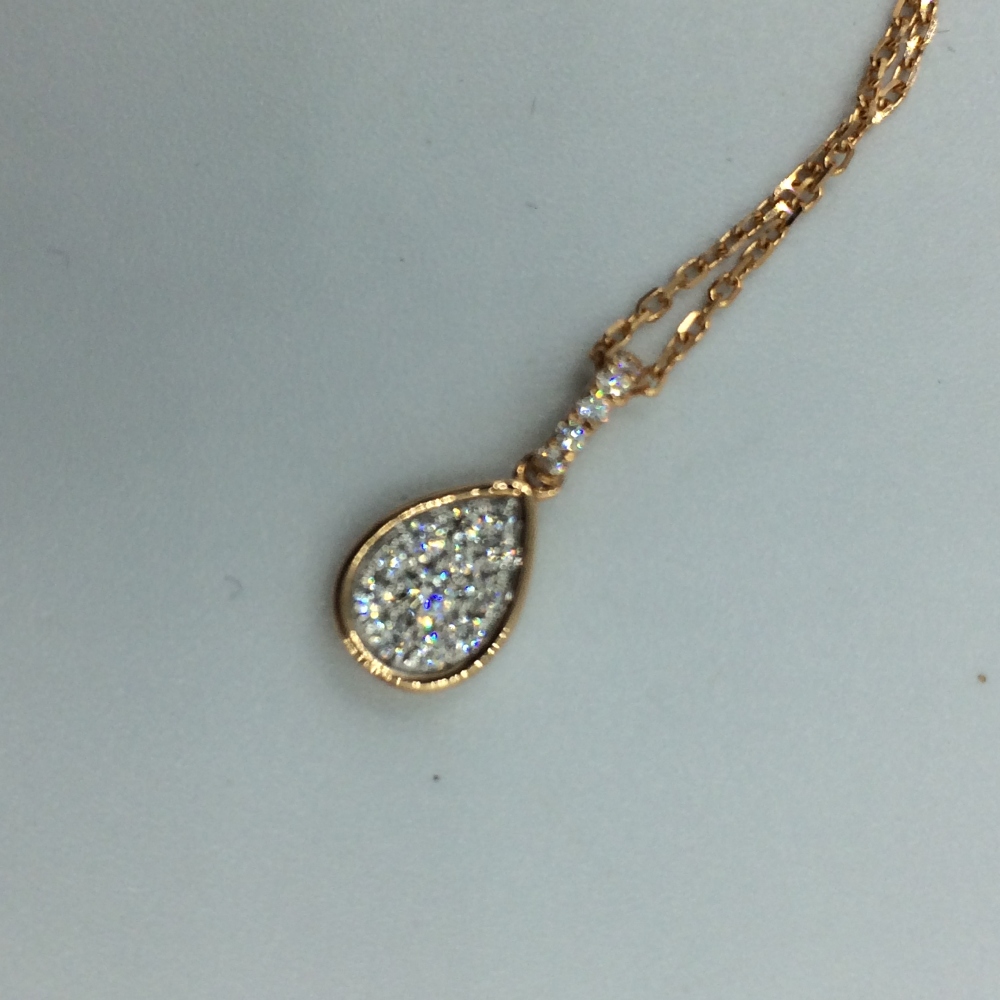 18ct Rose gold diamond pendant necklace of 25 points approx - Image 3 of 3