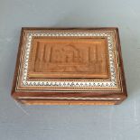 Small inlaid box with carving of Taj Mahal