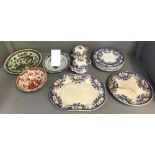Qty of china to include spode new faience part dinner service (damaged) & C20th Oriental bowl