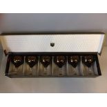 Set of 6 boxed goblets, "Beautifired ware"