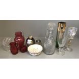 Qty of glass & china to include Georgian decanter & stopper, C19th cut glass tumbler, 2