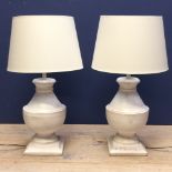 Pair of white painted table lamps (PAT tested)